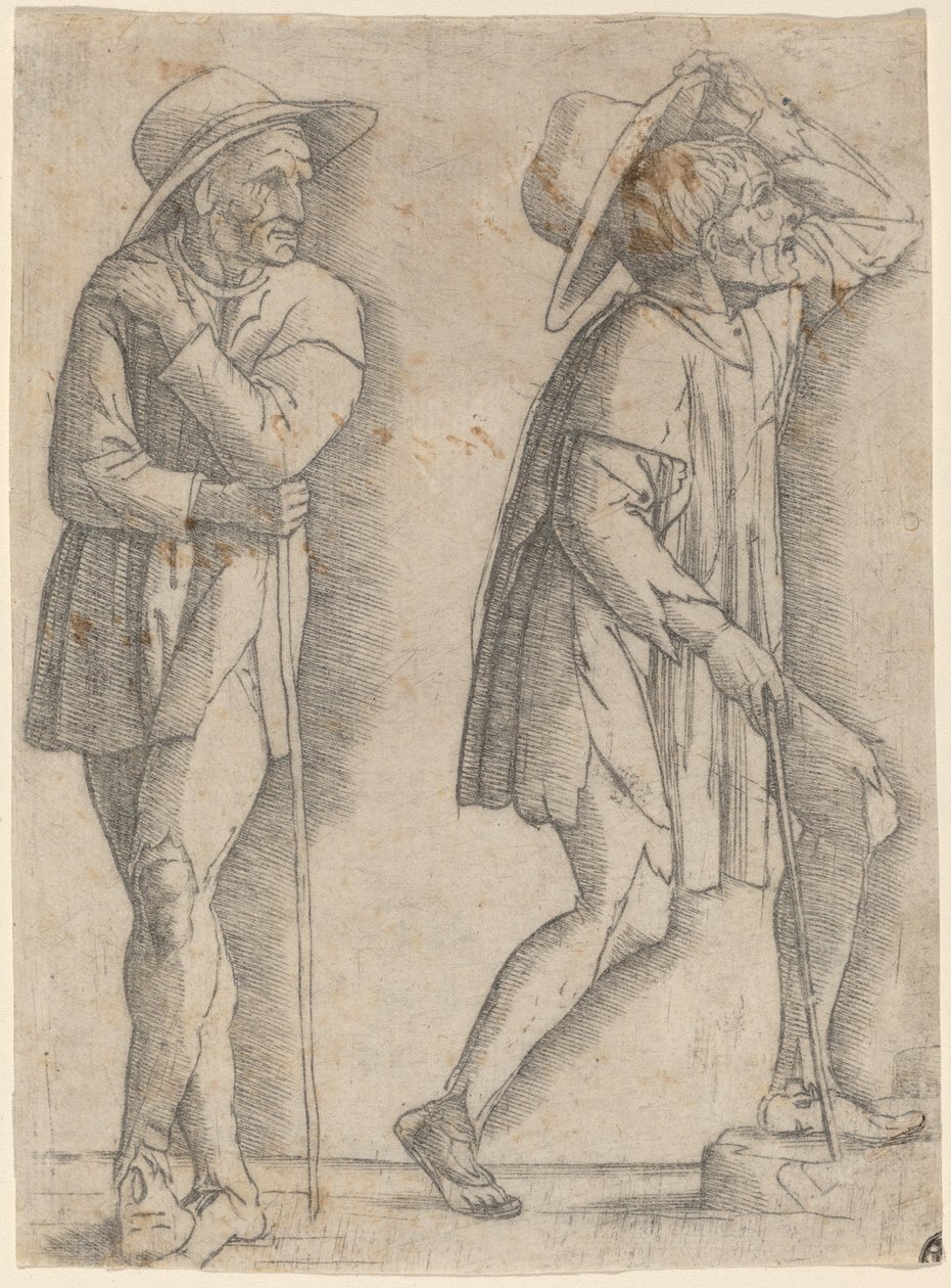 Két paraszt alkotó: Workshop of Andrea Mantegna