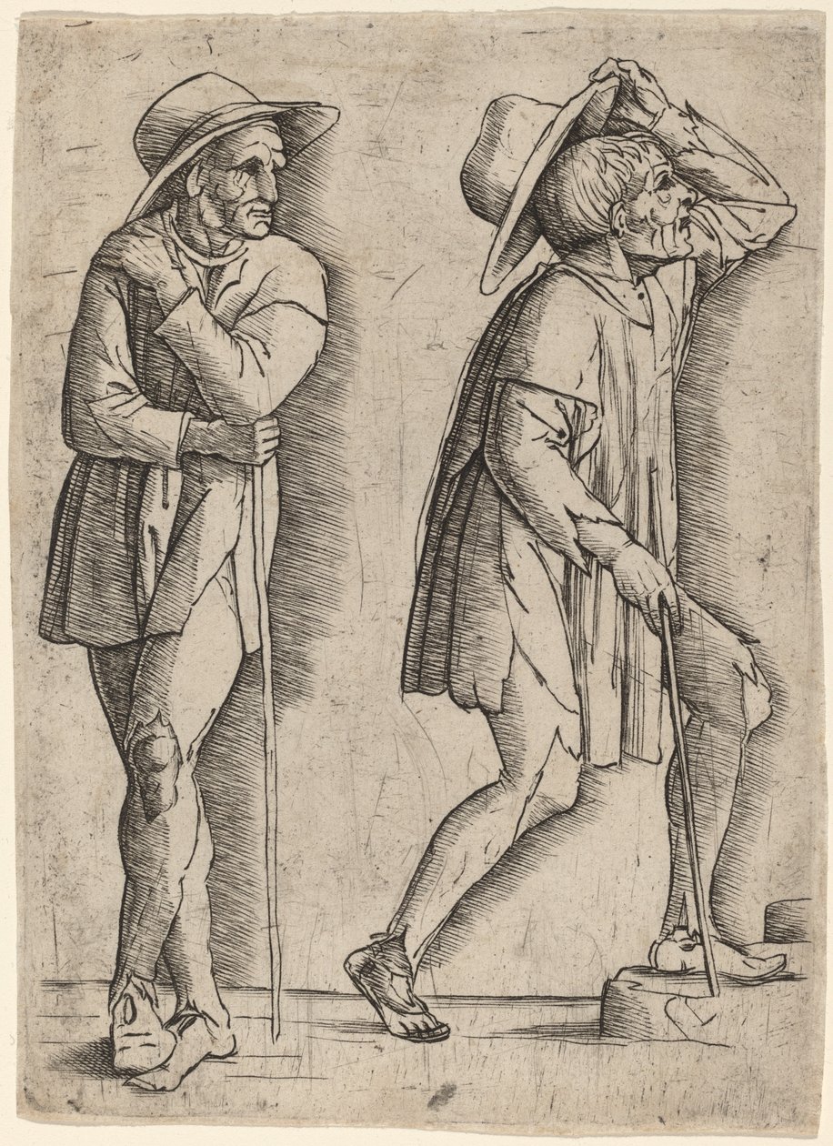 Két paraszt alkotó: Workshop of Andrea Mantegna