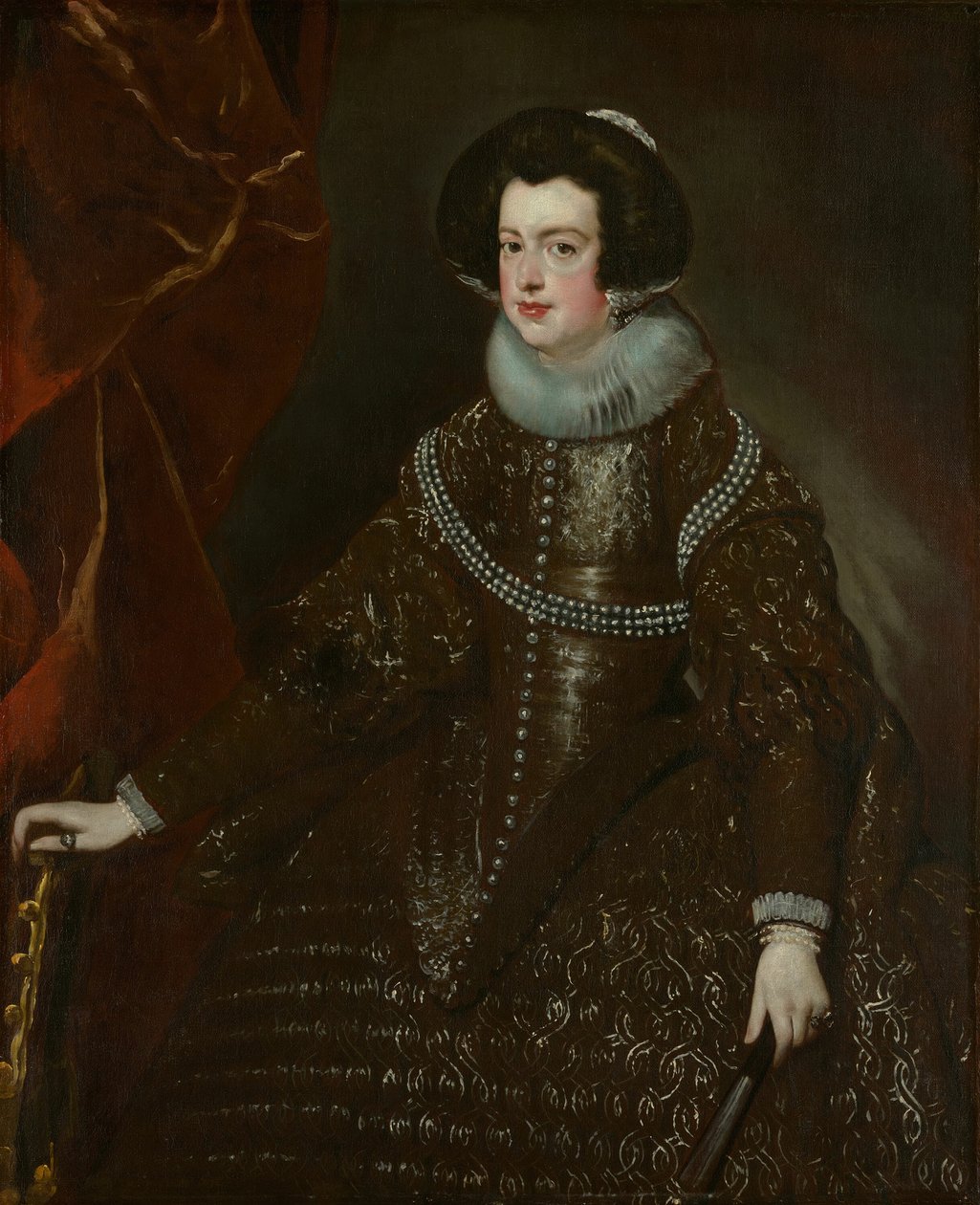 Bourbon Izabella, IV. Fülöp spanyol felesége, Kr. u. 1632. alkotó: Workshop of Diego Velazquez