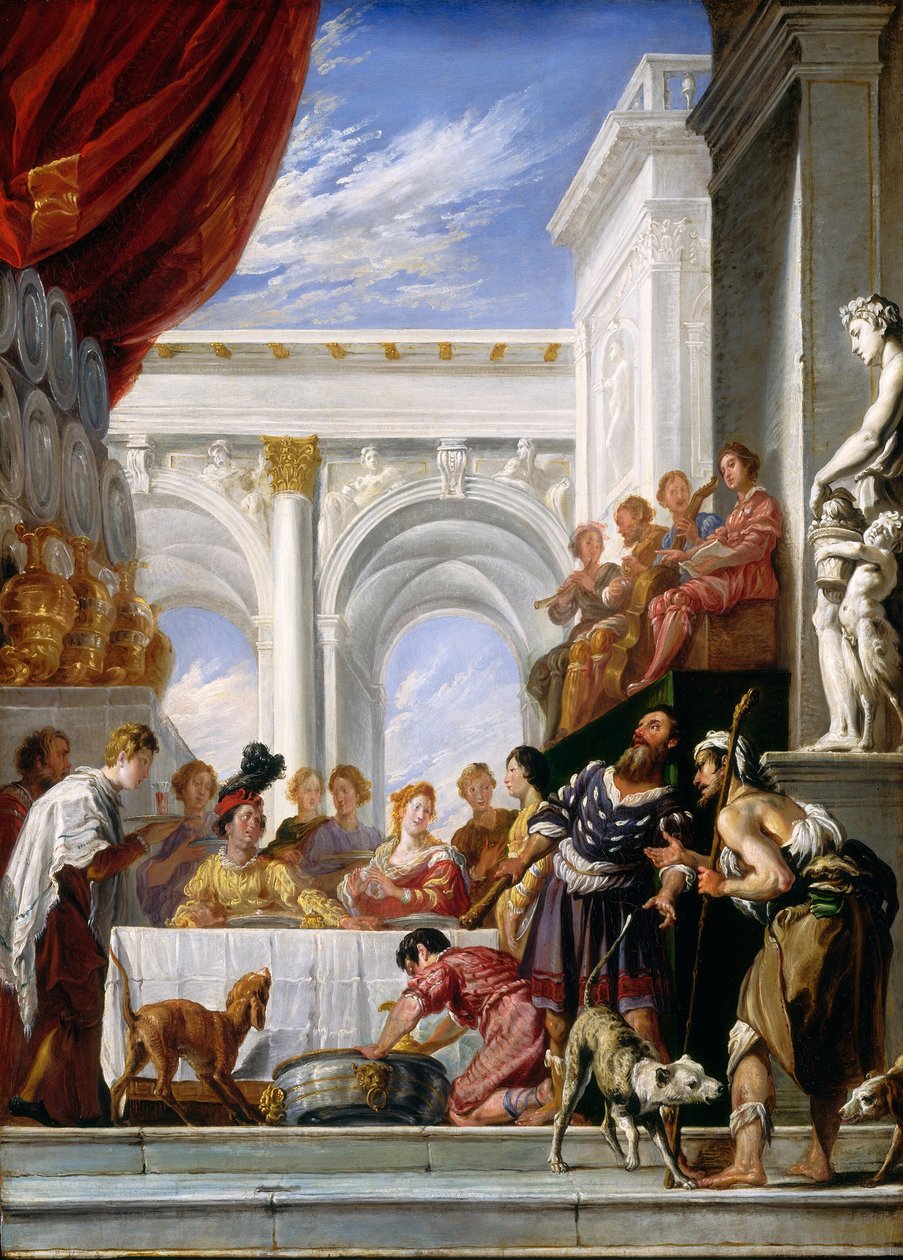 Lázár és a gazdag ember példázata alkotó: Workshop of Domenico Fetti