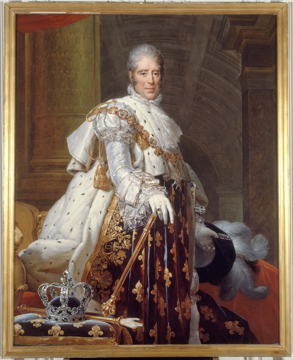 Francia: Portrait de Charles X (1757-1836), roi de France, en costume de sacre (X. Károly Károly (1757-1836), Franciaország királya, szent öltözetben) alkotó: Workshop of François Gérard
