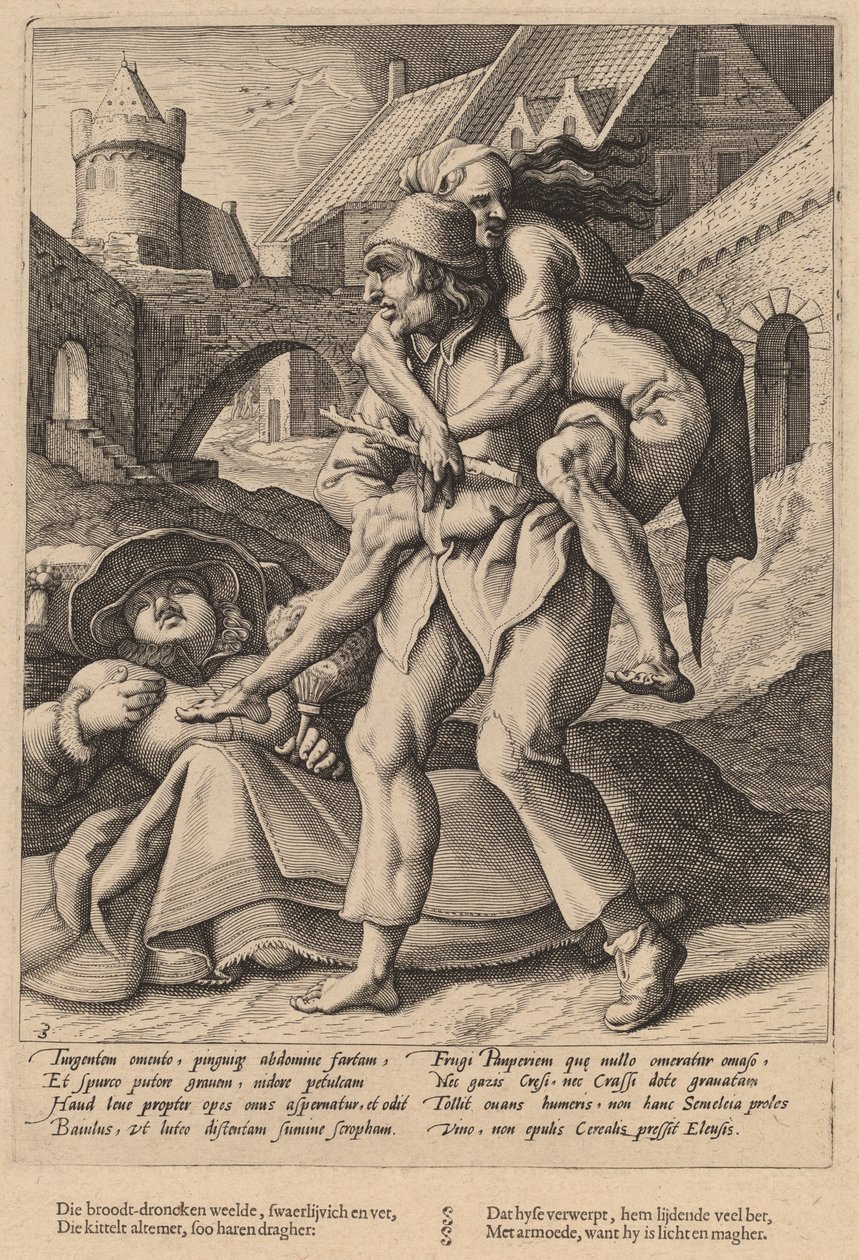A szegénységet könnyebb elviselni, mint a luxust alkotó: Workshop of Hendrick Goltzius, after Karel van Mander I