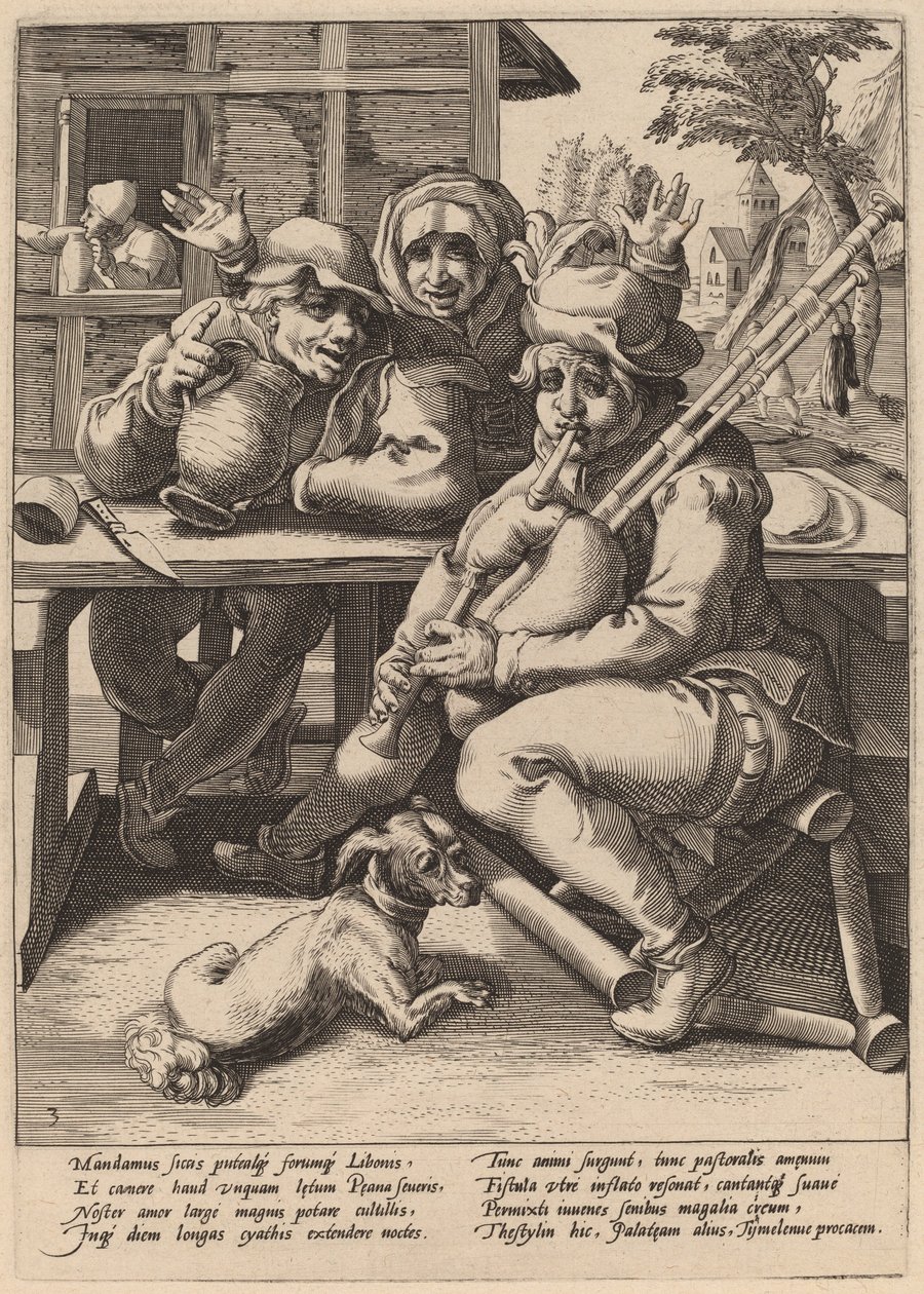 A dudát meg kell tölteni alkotó: Workshop of Hendrick Goltzius, after Karel van Mander I