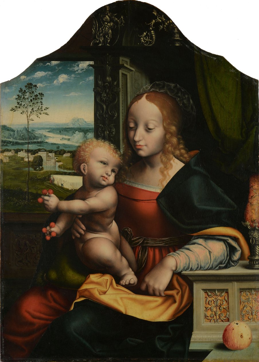 Madoona gyermekkel alkotó: Workshop of Joos van Cleve