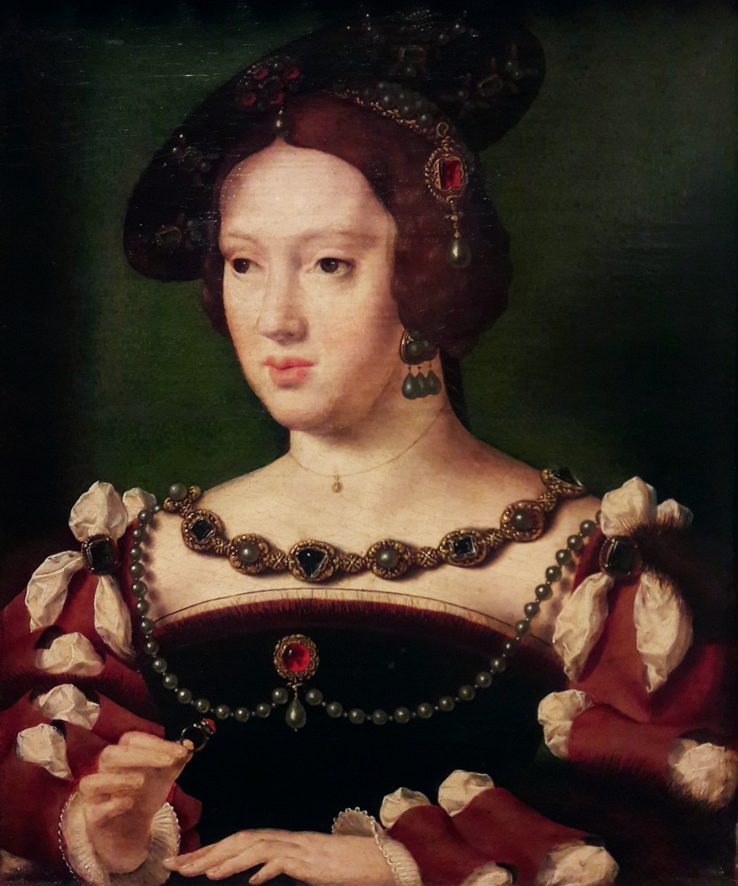 Osztrák Eleonóra, francia királyné portréja (1498-1558) alkotó: Workshop of Joos van Cleve