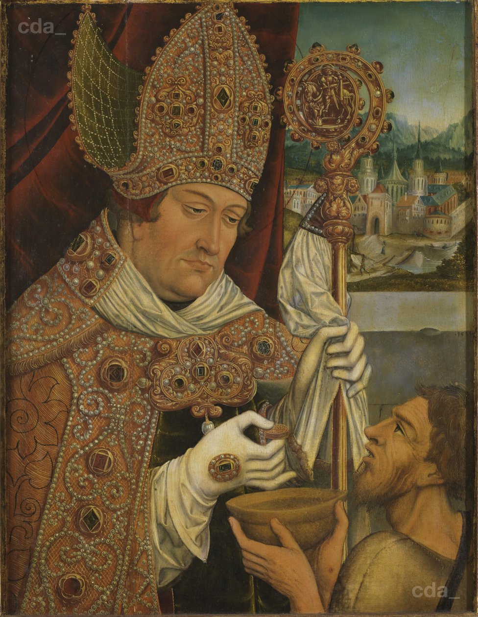 Albrecht brandenburgi bíboros mint Szent Márton alkotó: workshop of Lucas Cranach the Elder