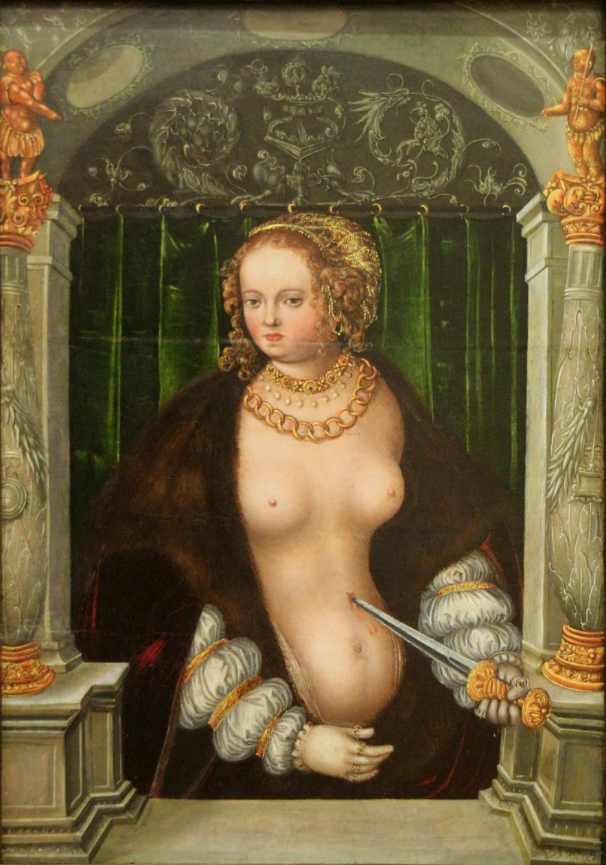 holland: Lucretia öngyilkossága Lucretia öngyilkossága alkotó: workshop of Lucas Cranach the Elder
