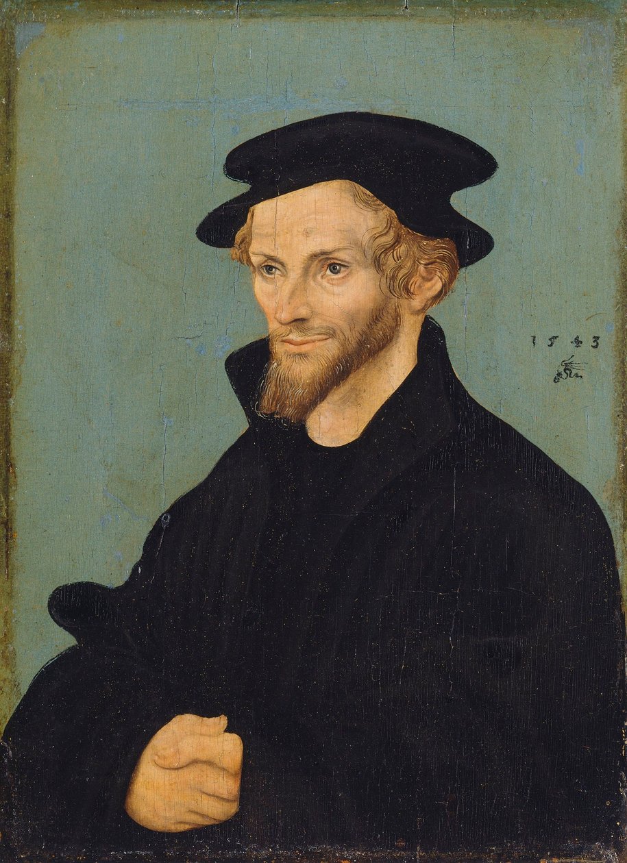 Német: Bildnis Philipp Melanchthons Philipp Melanchthon portréja alkotó: workshop of Lucas Cranach the Elder