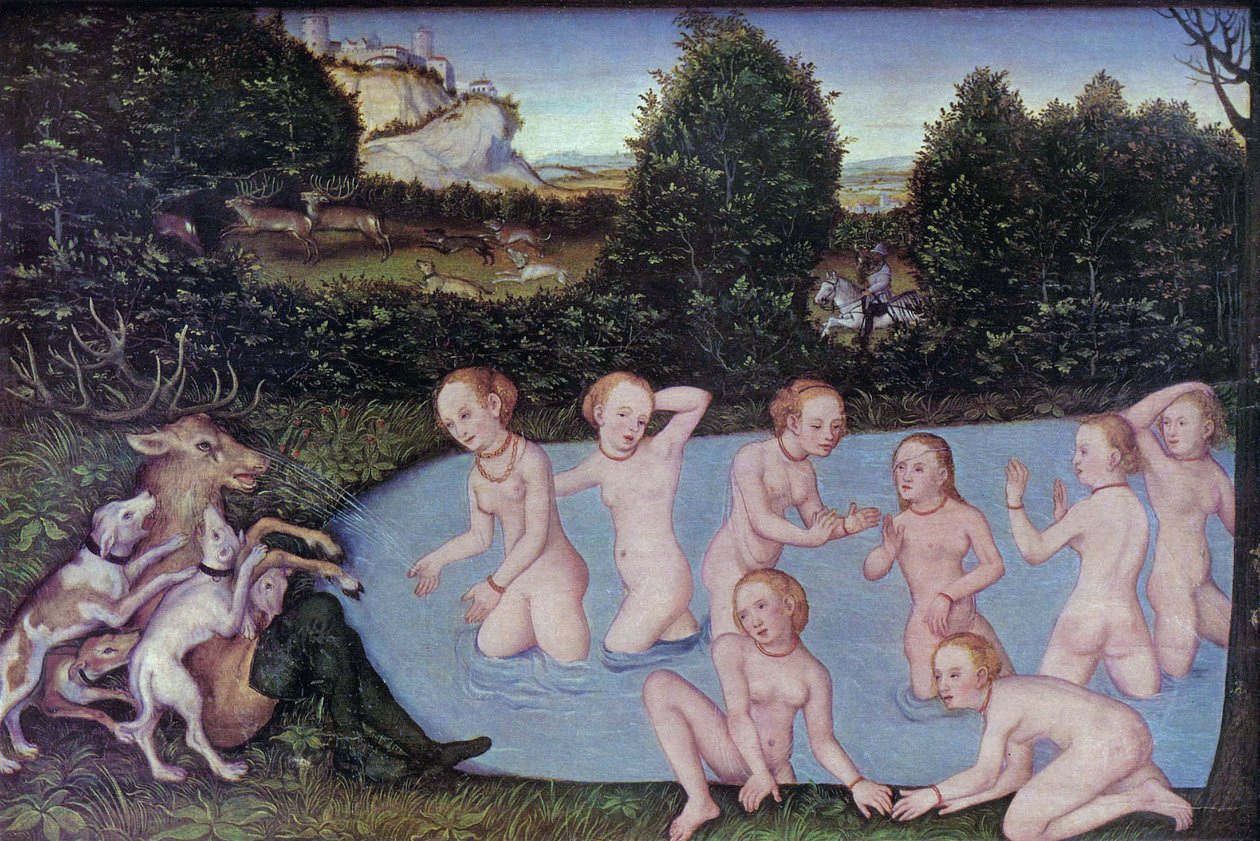 Német: Diana und Aktäon Diana és Actaeon alkotó: workshop of Lucas Cranach the Elder