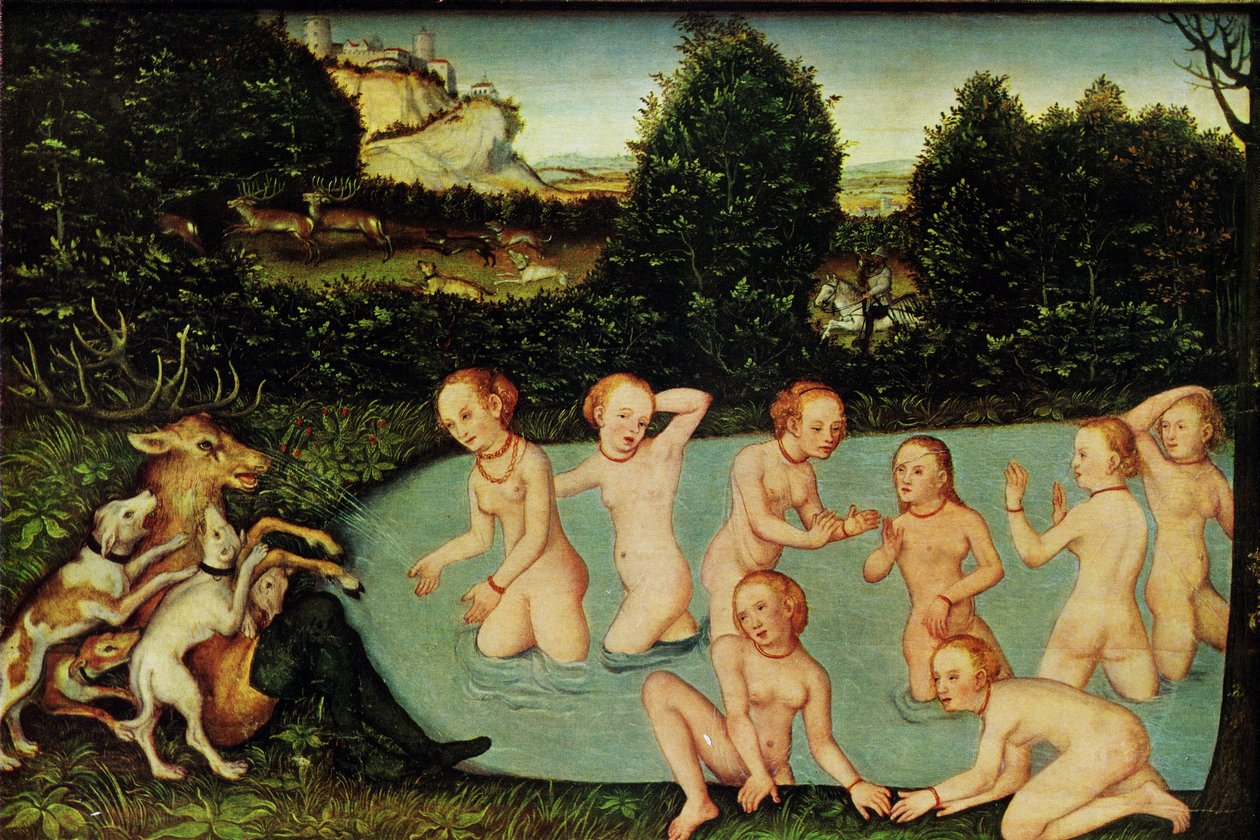 Német: Diana und Aktäon Diana és Actaeon alkotó: workshop of Lucas Cranach the Elder