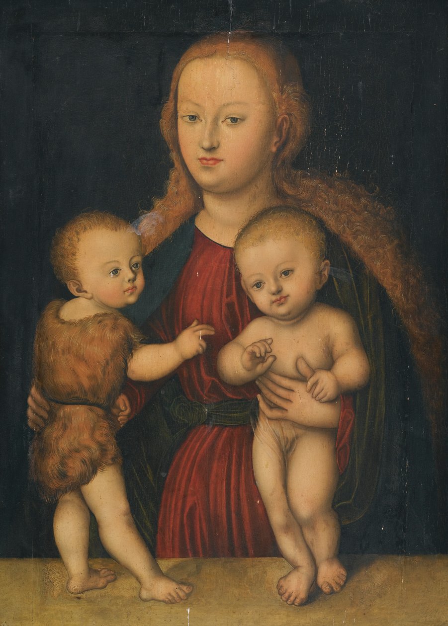 Német: Madonna és gyermeke Keresztelő Szent Jánossal Szűzanya és gyermeke Keresztelő Szent Jánossal alkotó: workshop of Lucas Cranach the Elder