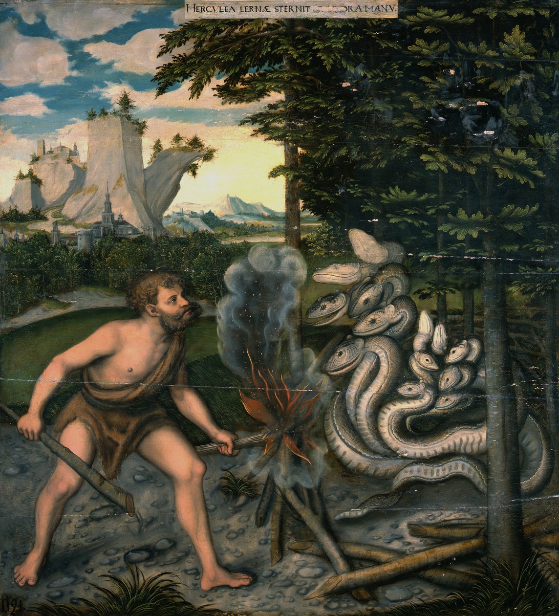 Herkules és a hidra alkotó: workshop of Lucas Cranach the Elder