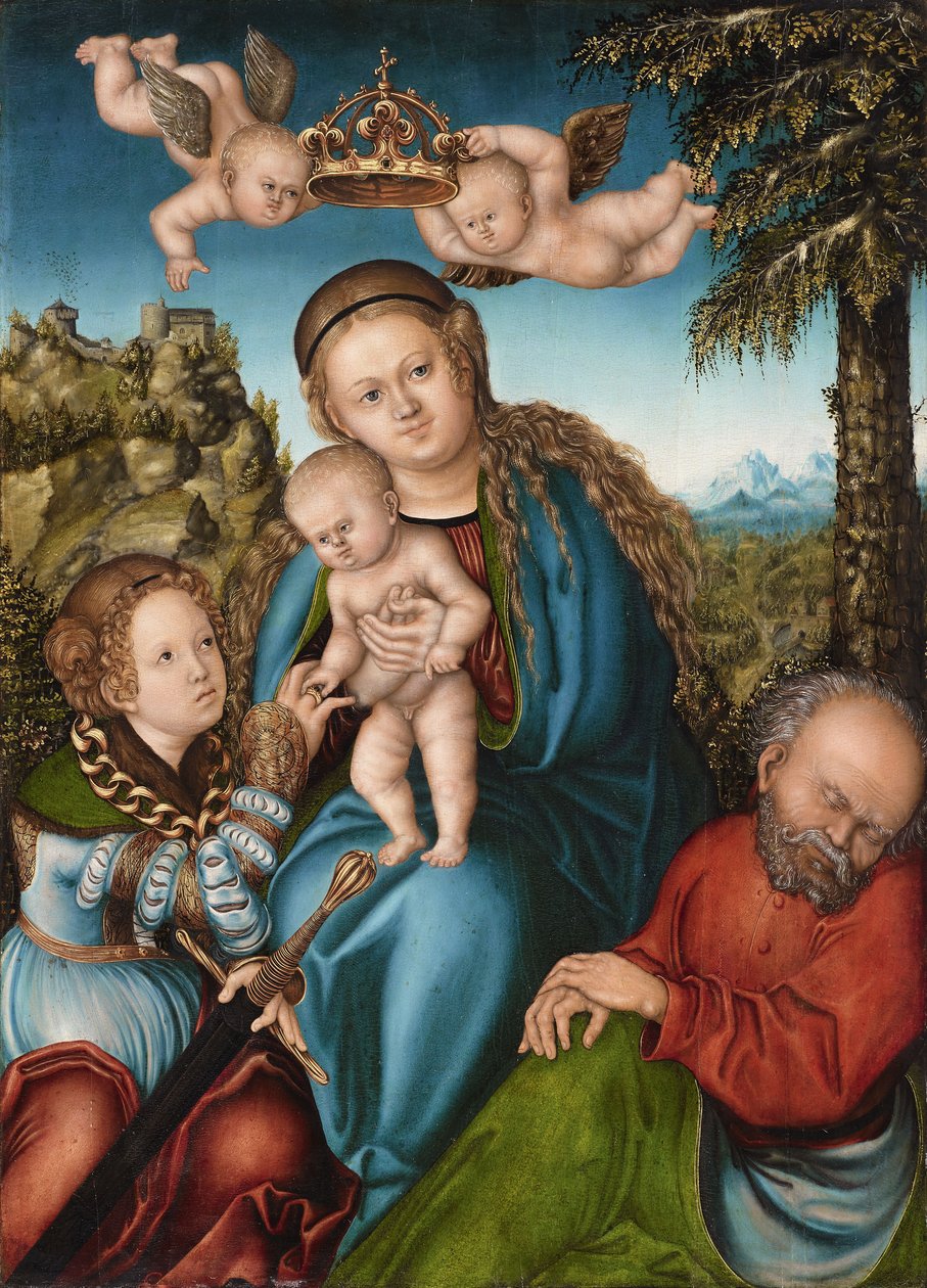 Szent Katalin misztikus házassága alkotó: workshop of Lucas Cranach the Elder