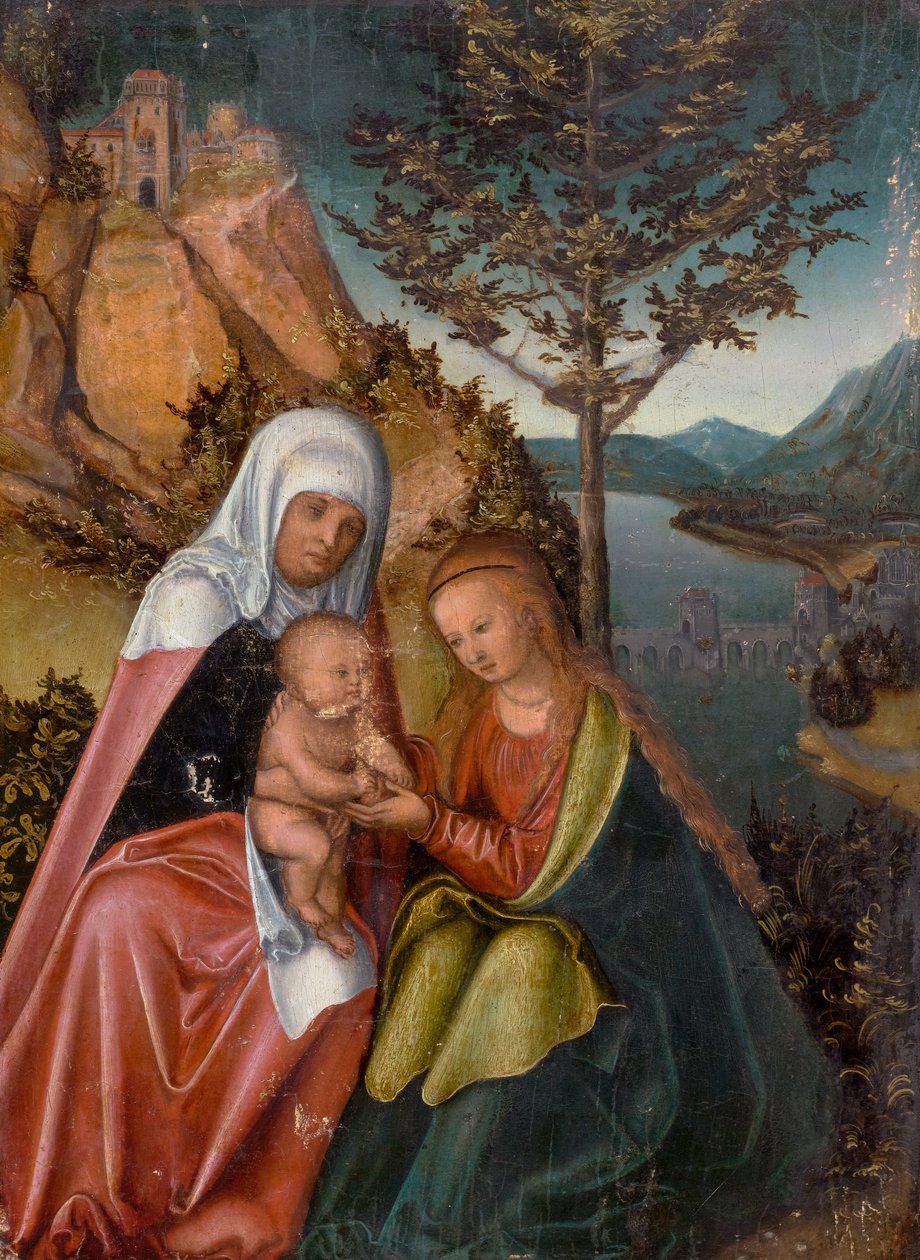 A Szűzanya és gyermeke Szent Annával alkotó: workshop of Lucas Cranach the Elder