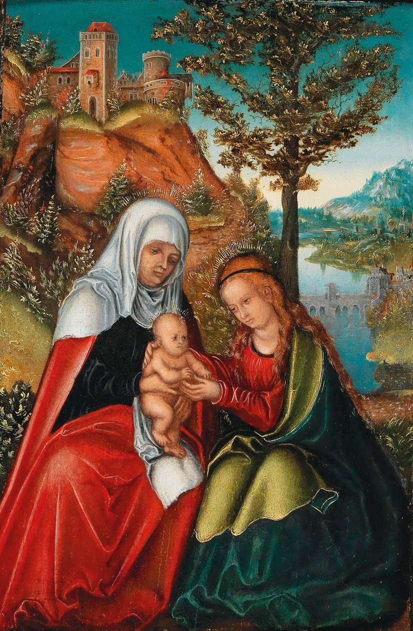 A Szűzanya és gyermeke Szent Annával alkotó: workshop of Lucas Cranach the Elder