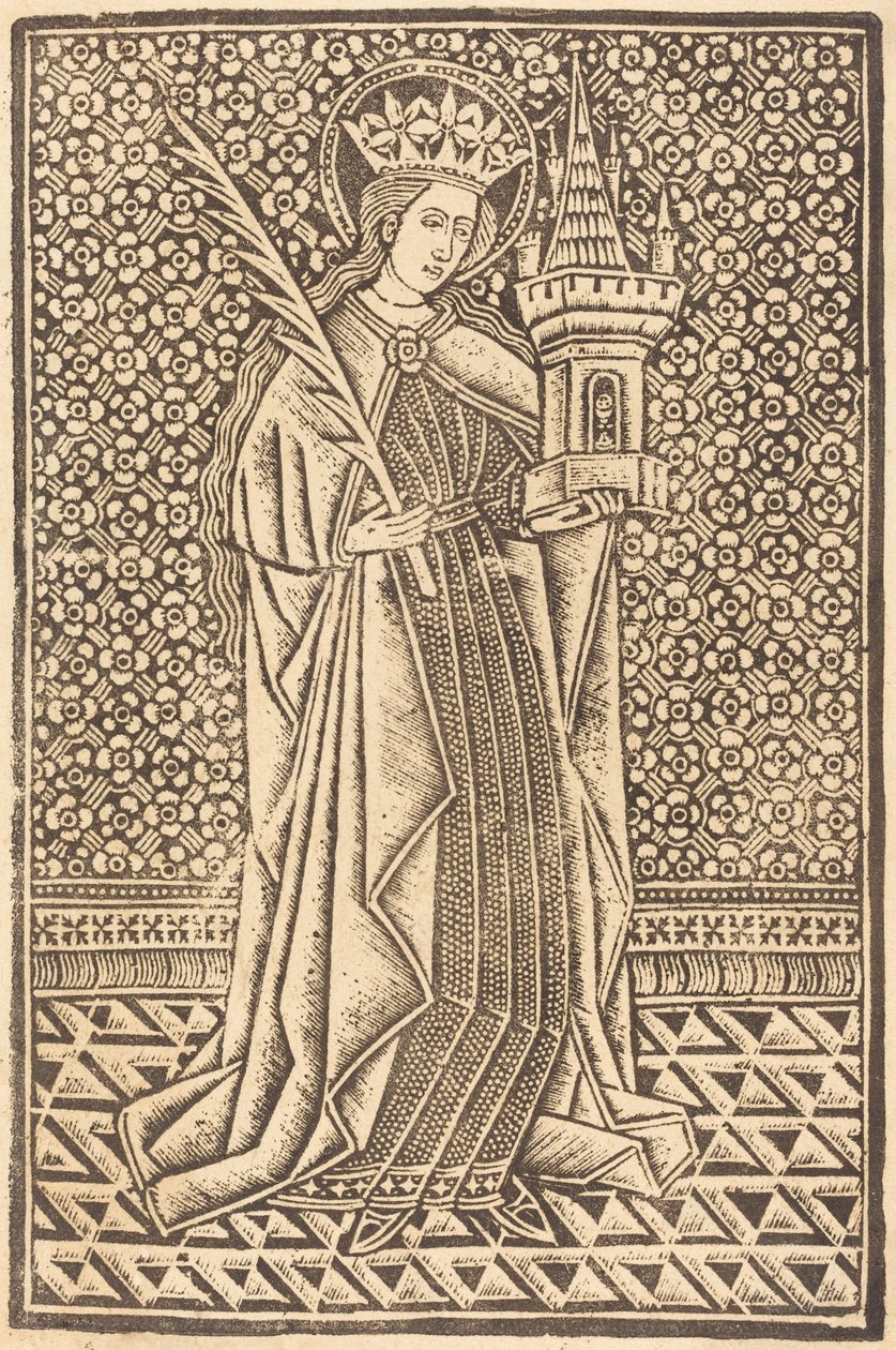 Szent Borbála alkotó: Workshop of Master of the Cologne Arms