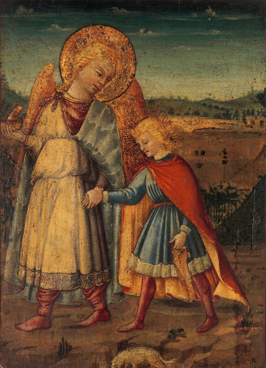 Rafael arkangyal és Tóbiás, az 1460-as évek eleje-közepe. alkotó: Workshop of Neri di Bicci