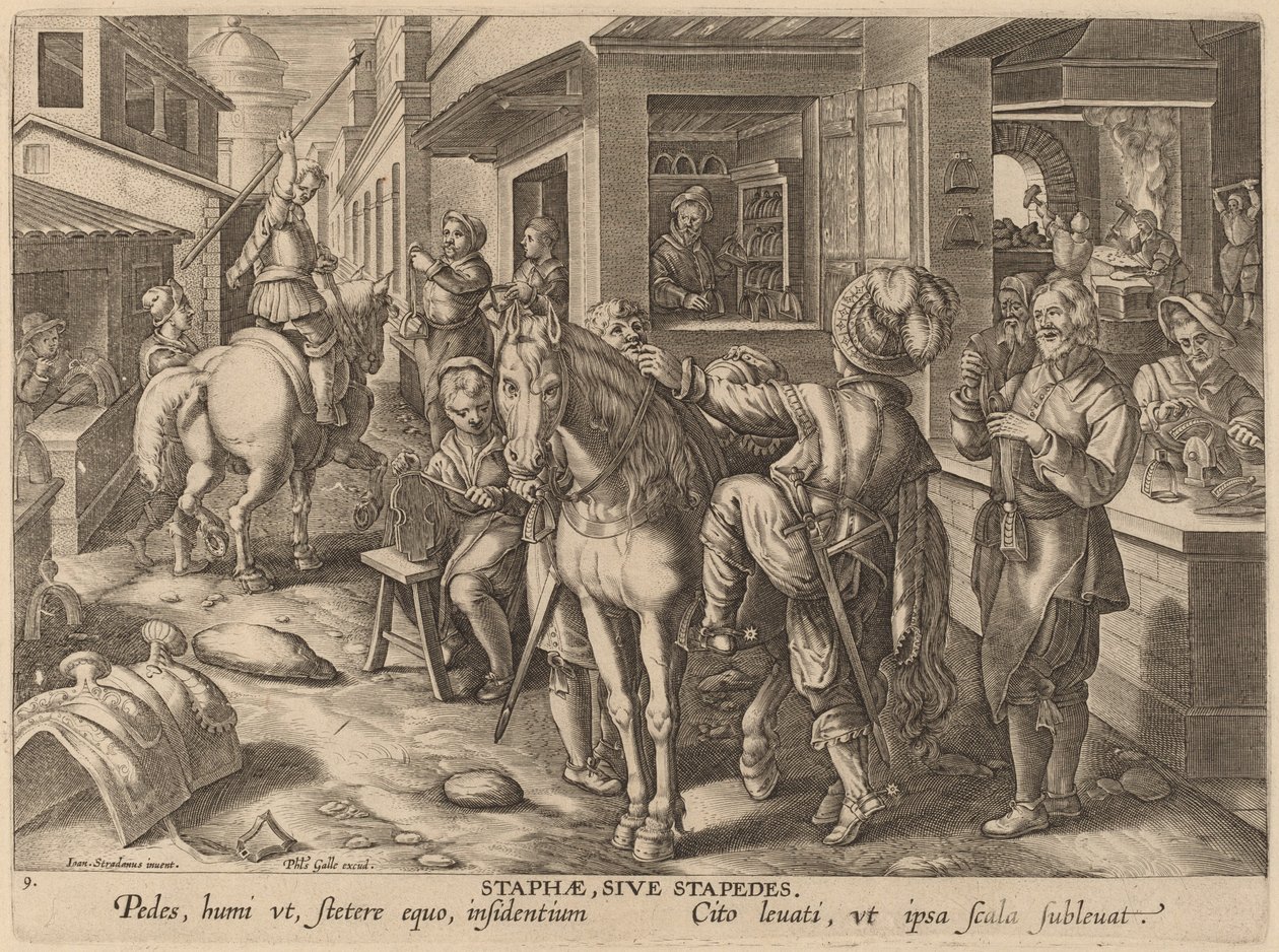 Staphae, Sive Stapedes (kengyelek vagy lábtámaszok) alkotó: Workshop of Philip Galle after Jan van der Straet
