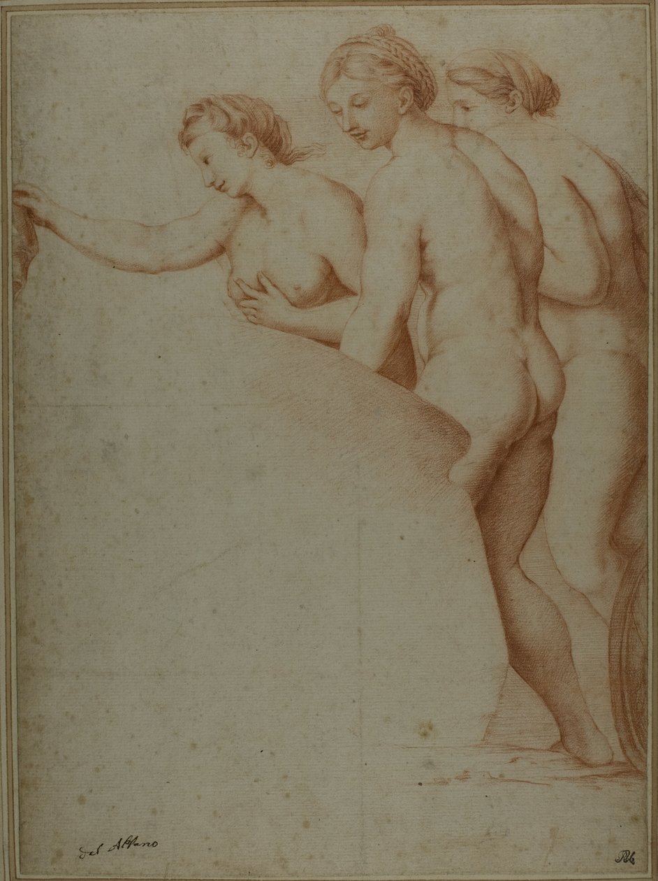 Három meztelen nő alkotó: Workshop of Raphael