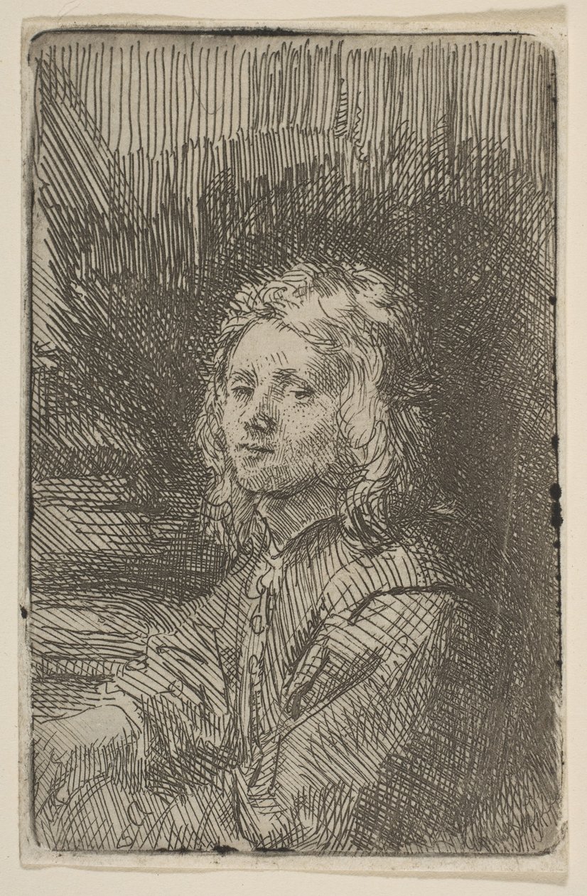 Fiatal férfi, félalakos, 1620-69. alkotó: Workshop of Rembrandt