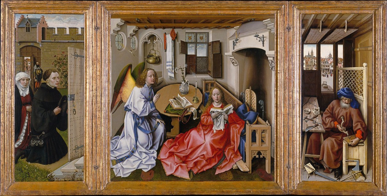 A Mérode-oltárkép (Az Annunciációs Triptichon) alkotó: Workshop of Robert Campin