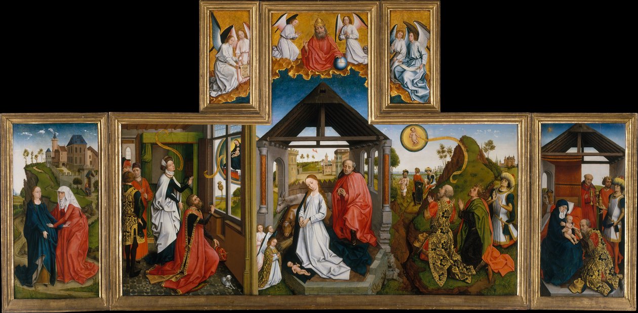 Születés, 15. század közepe. alkotó: Workshop of Rogier van der Weyden