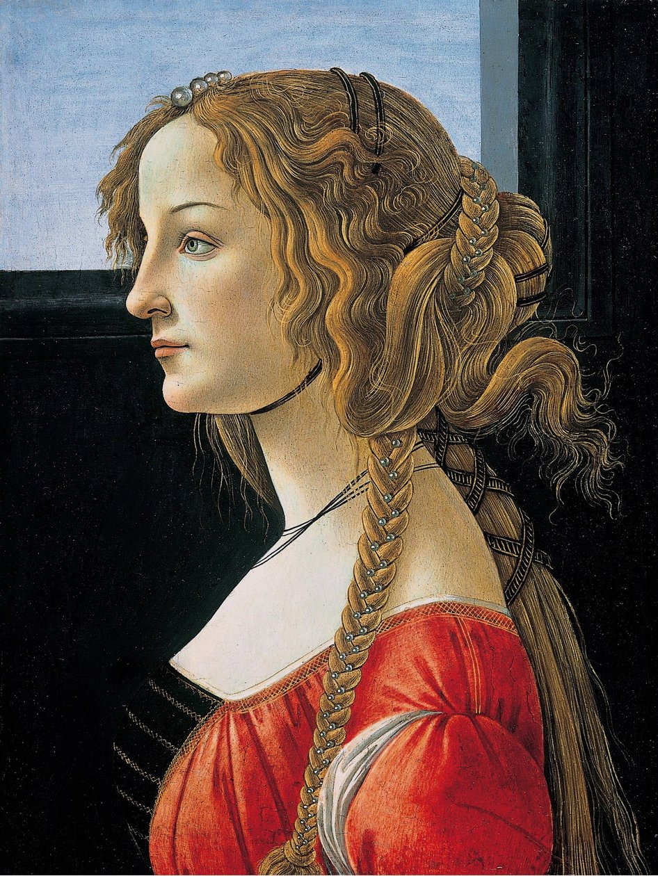 Egy fiatal nő profilképe, valószínűleg Simonetta alkotó: Workshop of Sandro Botticelli
