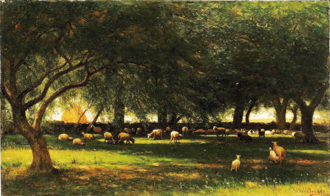 Délben a gyümölcsösben alkotó: Worthington Whittredge