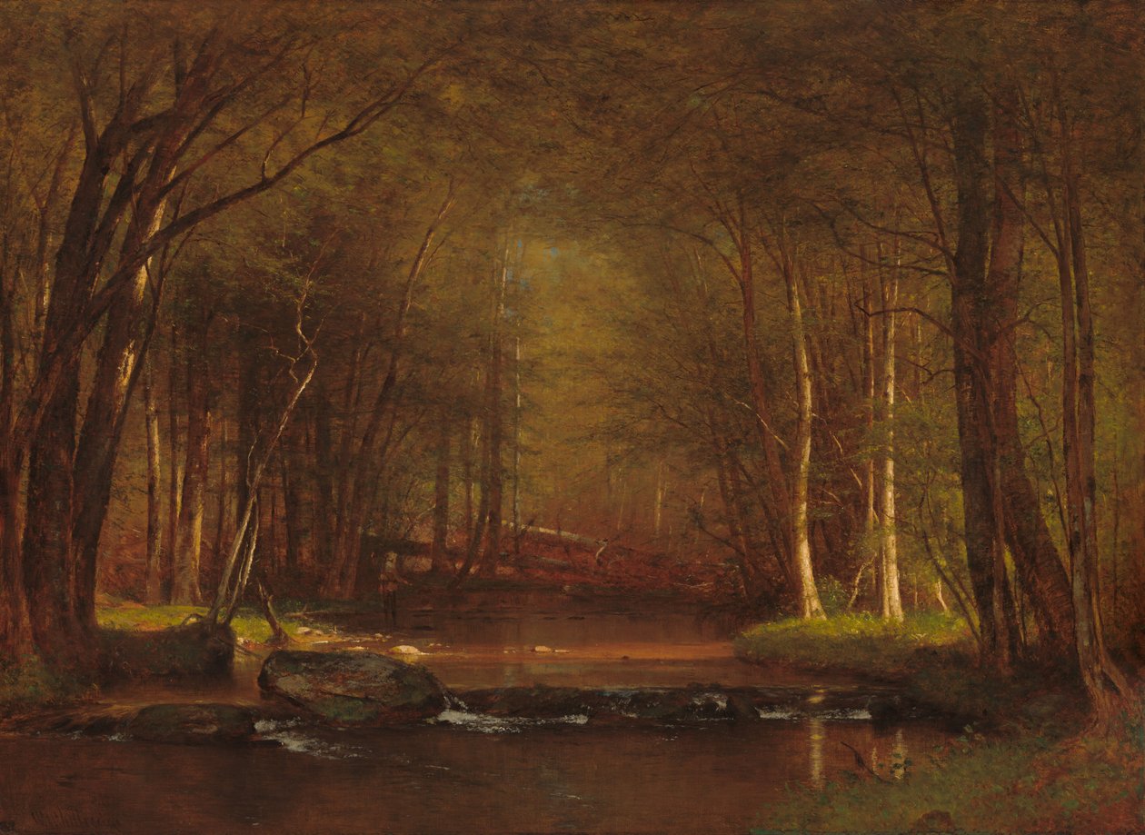 Trout Brook a Catskillsben alkotó: Worthington Whittredge