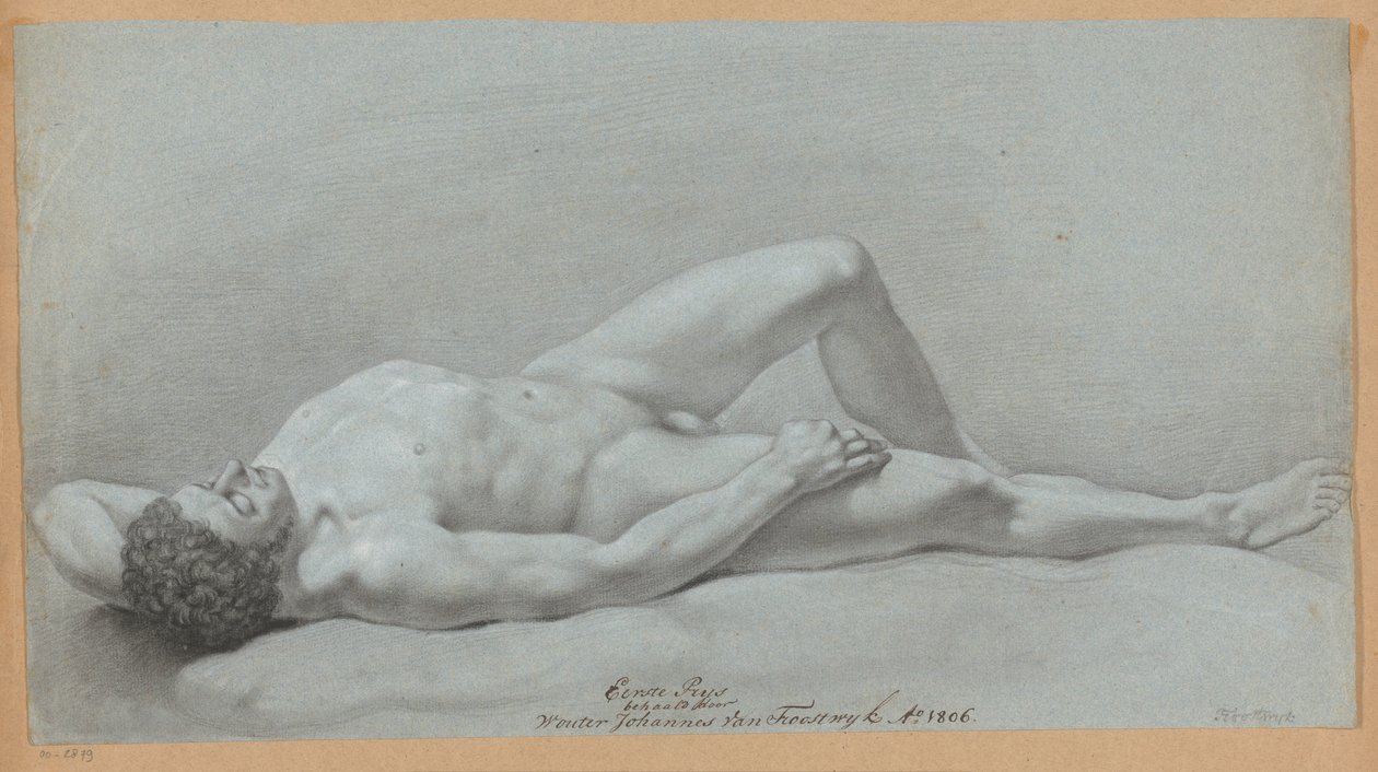 Férfi meztelen fekvőtámasz (1. díj, 1806) alkotó: Wouter Johannes van Troostwijk