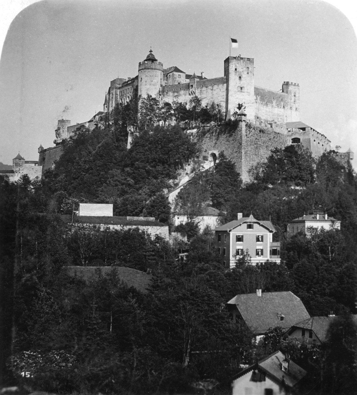 Hohensalzburg erőd, Salzburg, Ausztria, 1900-as évek. alkotó: Wurthle and Sons