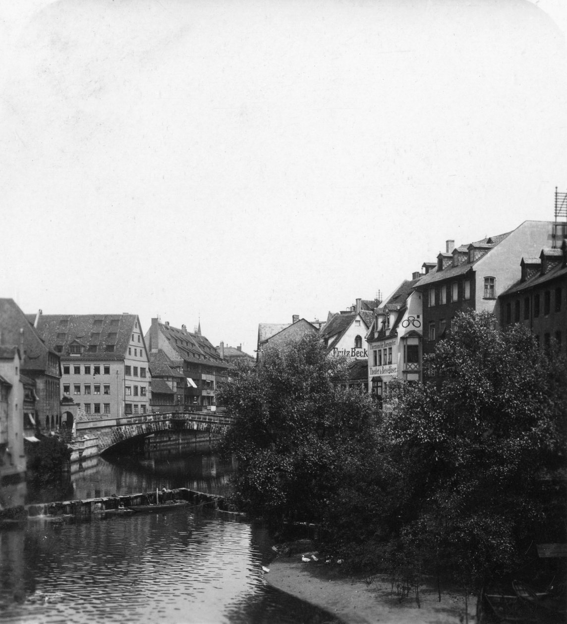 A Fleischbrucke Meat Bridge, Nürnberg, Németország, 1900-as évek. alkotó: Wurthle and Sons