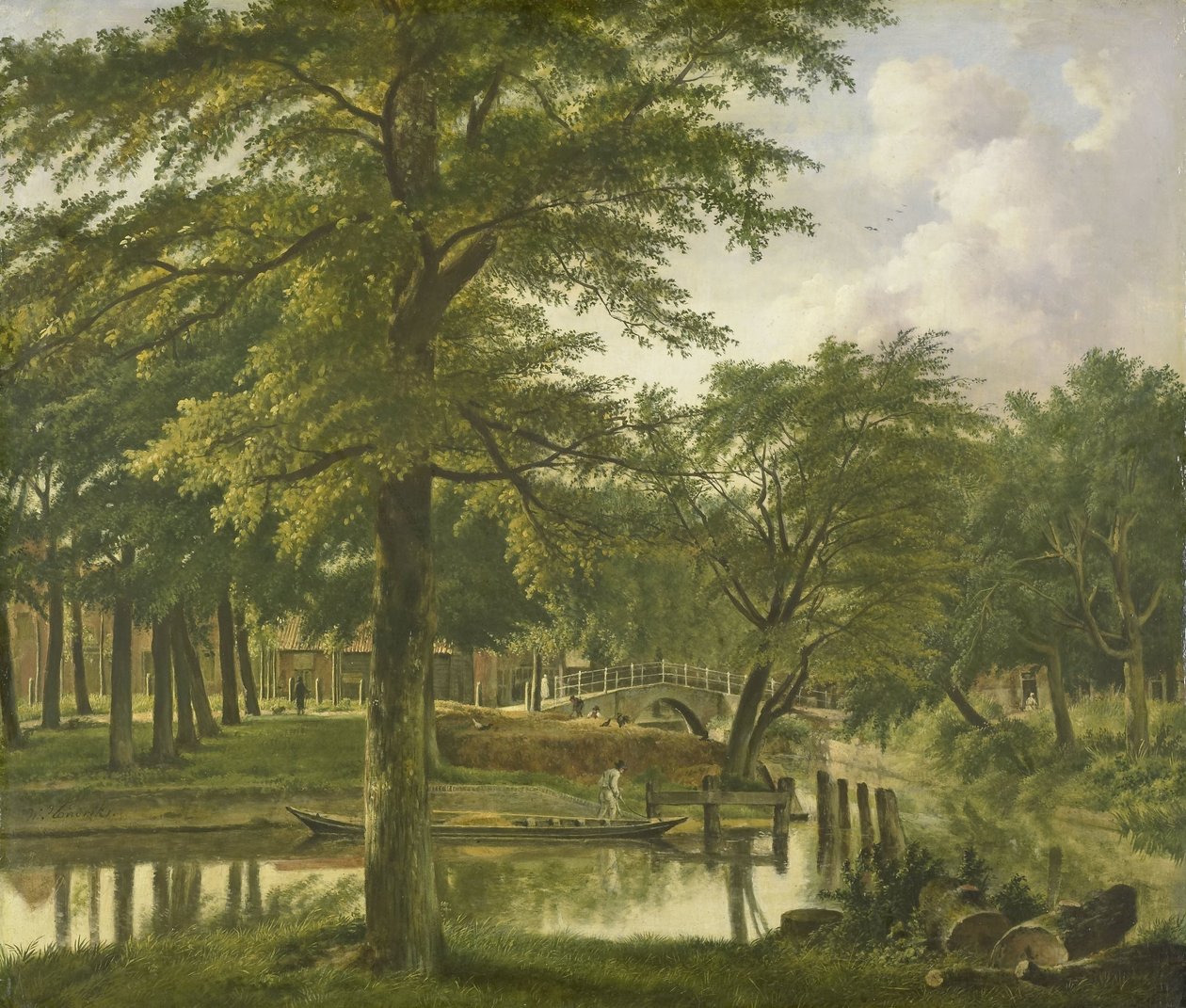 Kilátás a Nieuwe Gracht-ra a Bolwerk közelében, Haarlemben alkotó: Wybrand Hendriks (signed by artist)