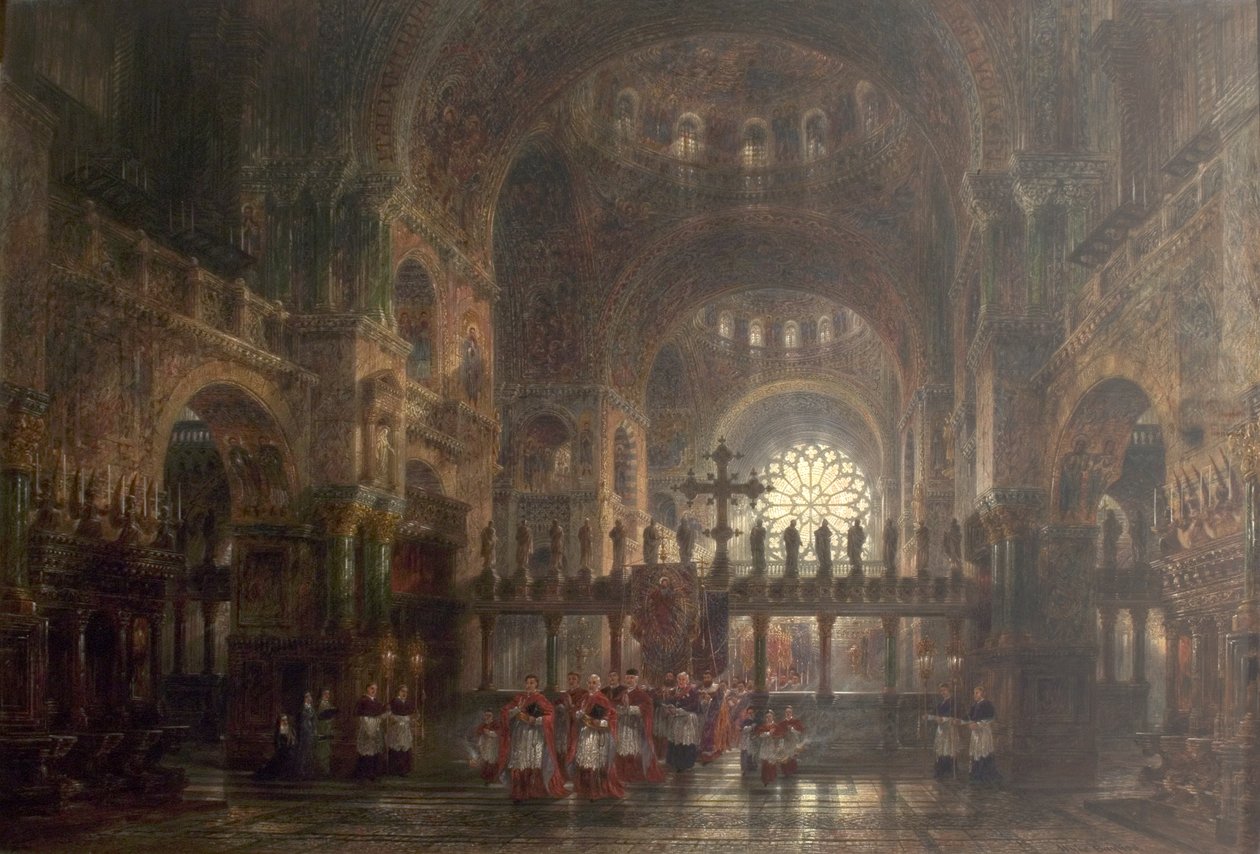 A Szent Márk-bazilika belseje, Velence, Olaszország, 1877 alkotó: Wyke Bayliss