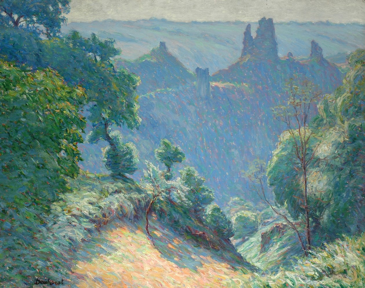 Egy ősi erőd Franciaországban olaj, vászon alkotó: Wynford Dewhurst