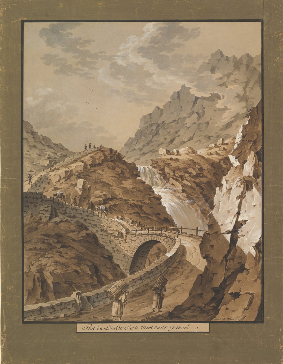 Ördöghíd a Gothard-hegy felé Svájcban, 1785-1824. alkotó: Xaver Triner