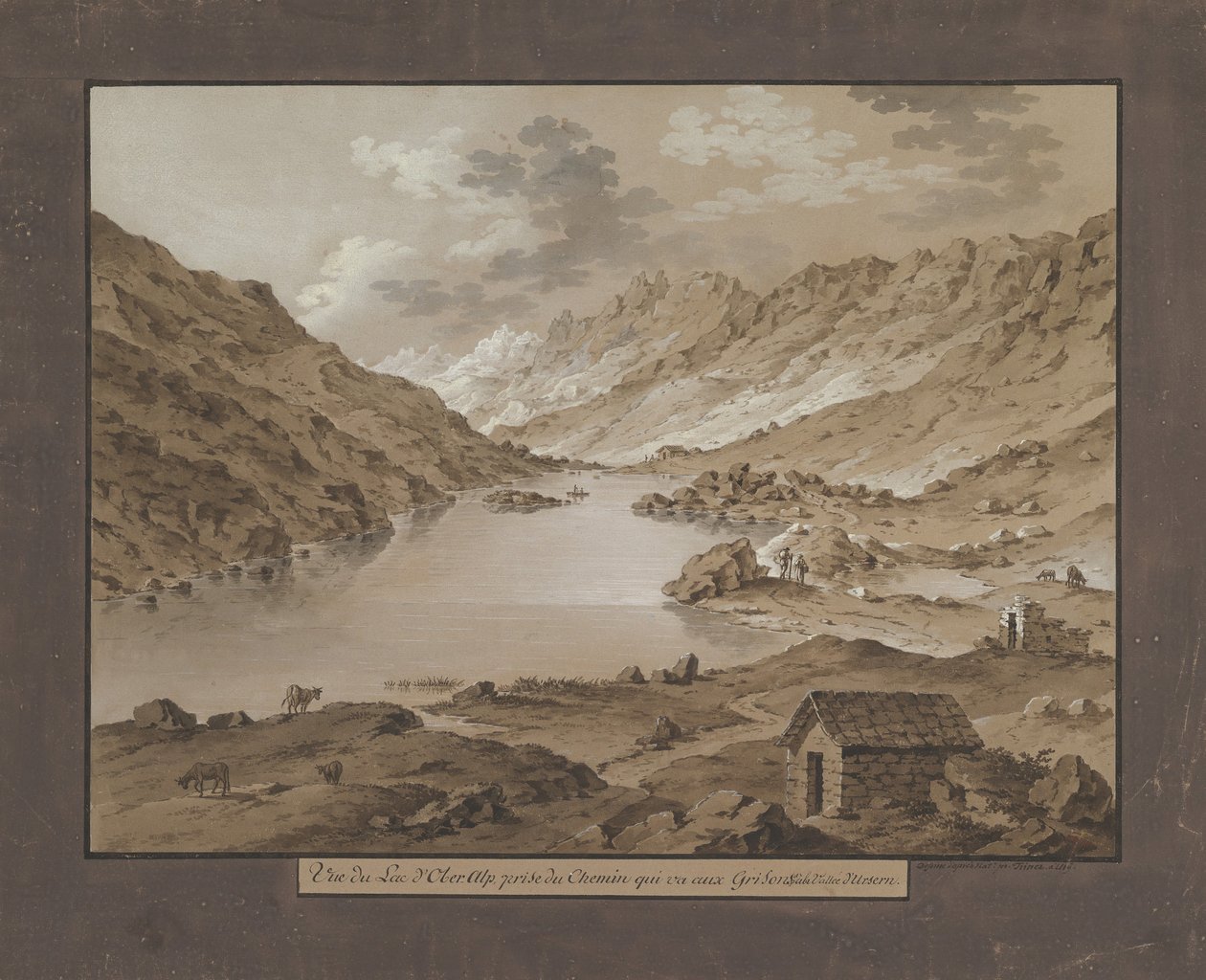 Kilátás az Oberalp-tóra, 18.-19. század vége. alkotó: Xaver Triner