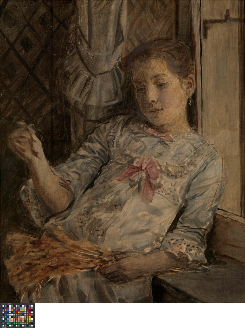 Lucy Baldouf, a művész mostohalányának portréja alkotó: Xavier Mellery