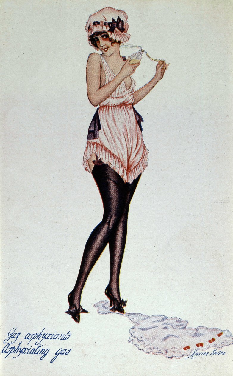 Modell fűző 1830 körül és ajtó - harisnyakötő. Írta: Xavier Sager (1870-1930) F. Libron és H. Clouzot „” A fűző a művészetben és az erkölcsben a 18-tól a 19-ig” című művében alkotó: Xavier Sager