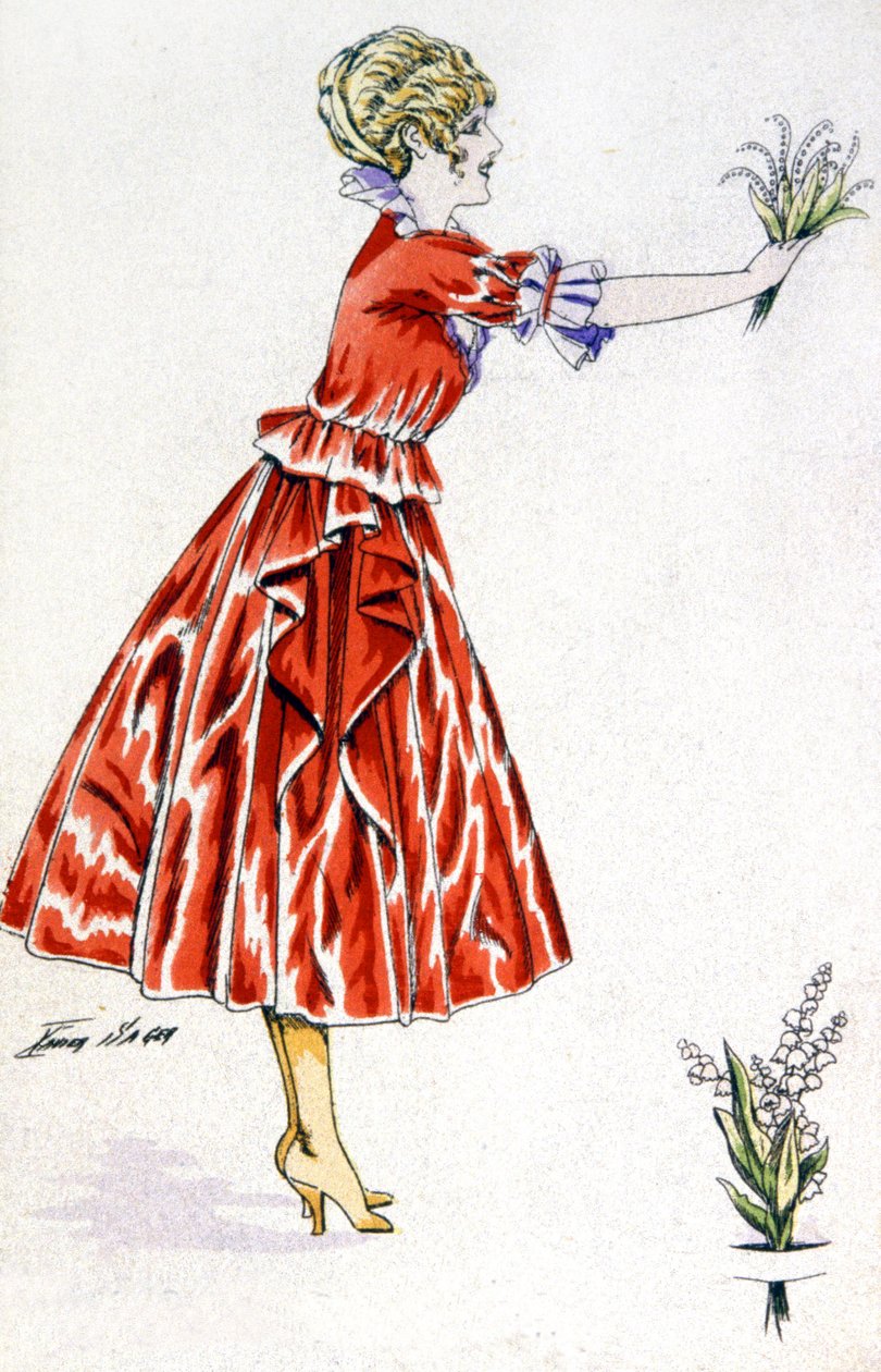 A gyöngyvirág a szerencseért, c. 1930 (képeslap) alkotó: Xavier Sager