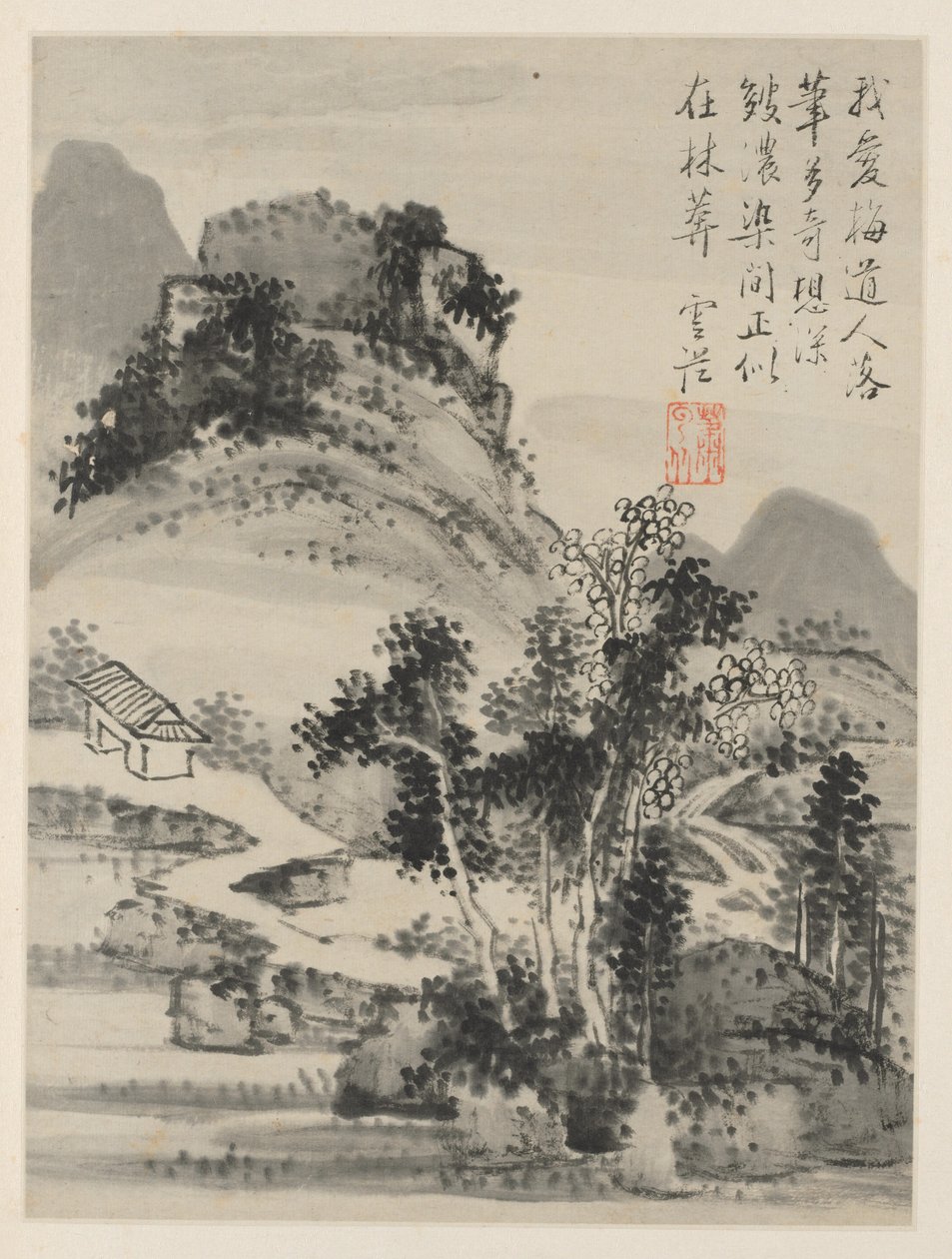 Album of Seasonal Landscapes, Leaf D előző levél 2, 1668. alkotó: Xiao Yuncong