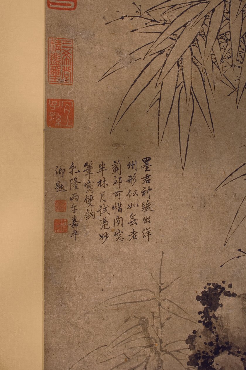 Dupla vonalú bambusz tinta részlete papíron alkotó: Xun Zhang