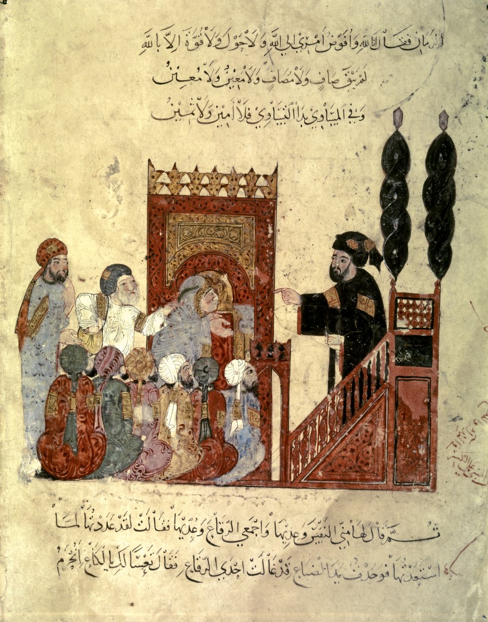 Jelenet egy mecsetben alkotó: Yahya ibn Mahmud Al Wasiti