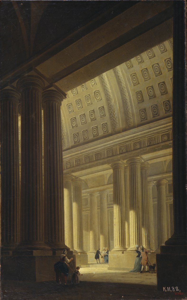Egy templom belső képe. Dór előszoba, 1781 alkotó: Yakov Gerasimovich Farafontyev
