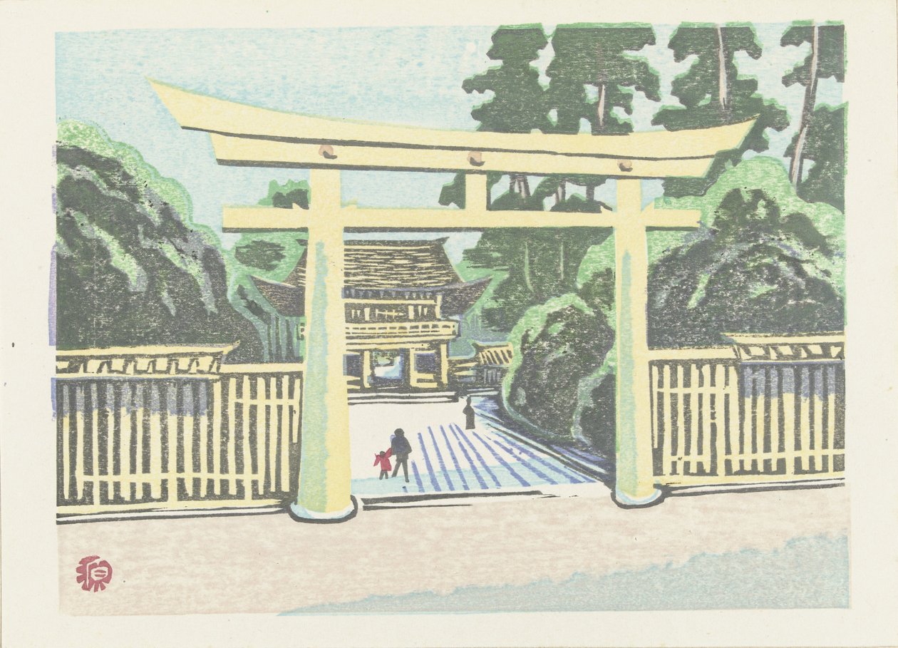 Meiji templom Meiji szentély (cím a tárgyon) Tokió emlékei (sorozat címe) Tokyo kaiko zue (sorozat címe) alkotó: Yamaguchi Gen