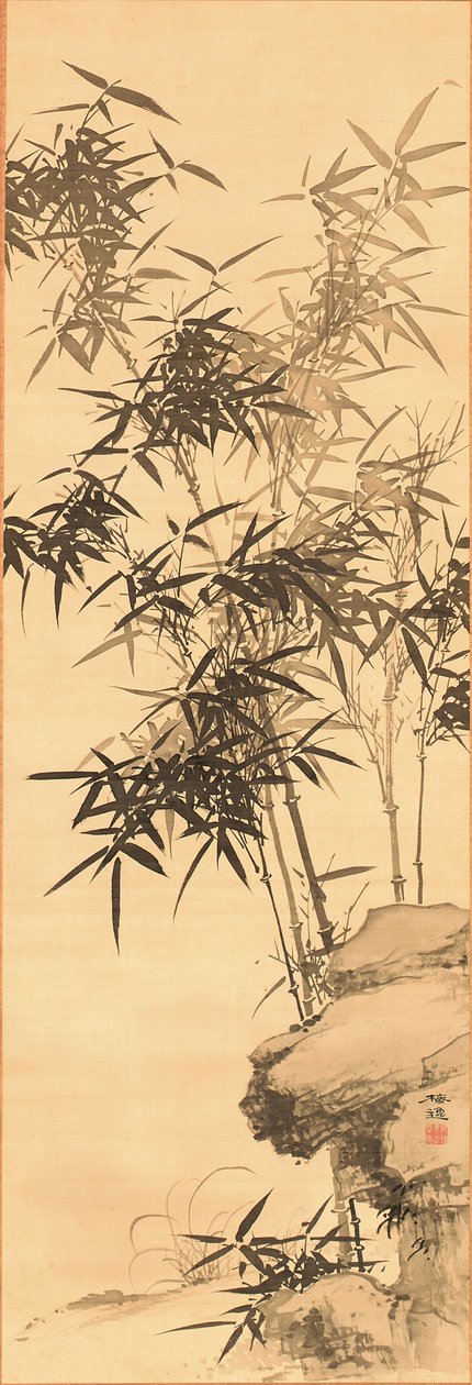 Bambusz, 1856 előtt (tinta selyemre) alkotó: Yamamoto Baiitsu