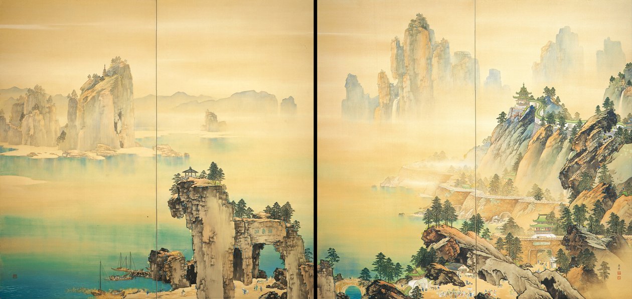 Jó előjel - Jó ómen - Shunkyo, Yamamoto (1871-1933) - 1931 - Akvarell selyemen - Adachi Művészeti Múzeum alkotó: Yamamoto Shunkyo