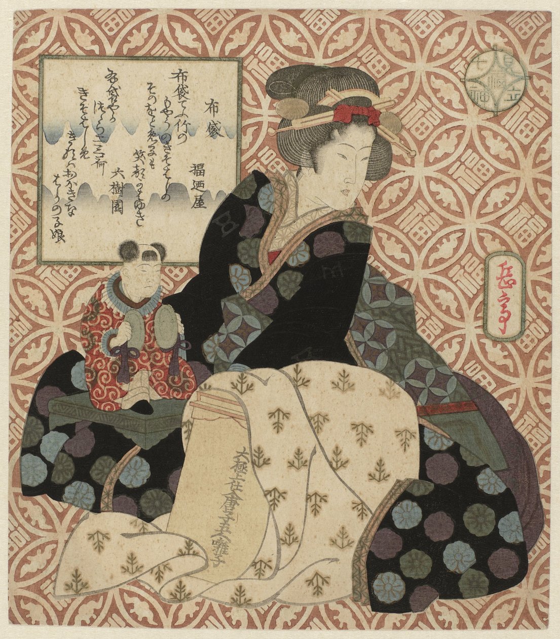 A Hotei Isten Hotei (cím az objektumon) A szerencse hét istenének paródiája (sorozat címe) Mitate shichifukujin (sorozat címe az objektumon) alkotó: Yashima Gakutei