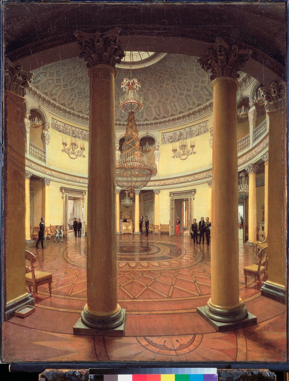 A szentpétervári Téli Palota Rotunda - Jefim Tuharinov (?) festménye, olaj, vászon alkotó: Yefim Tukharinov