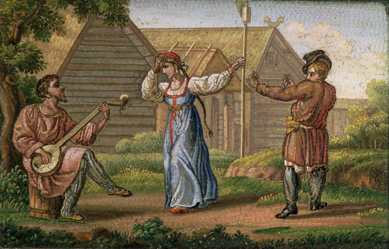Orosz tánc, Jegor Jakovlevics Vekler (1800-61), 1830 körül (mozaik) alkotó: Yegor Yakovlevich Vekler